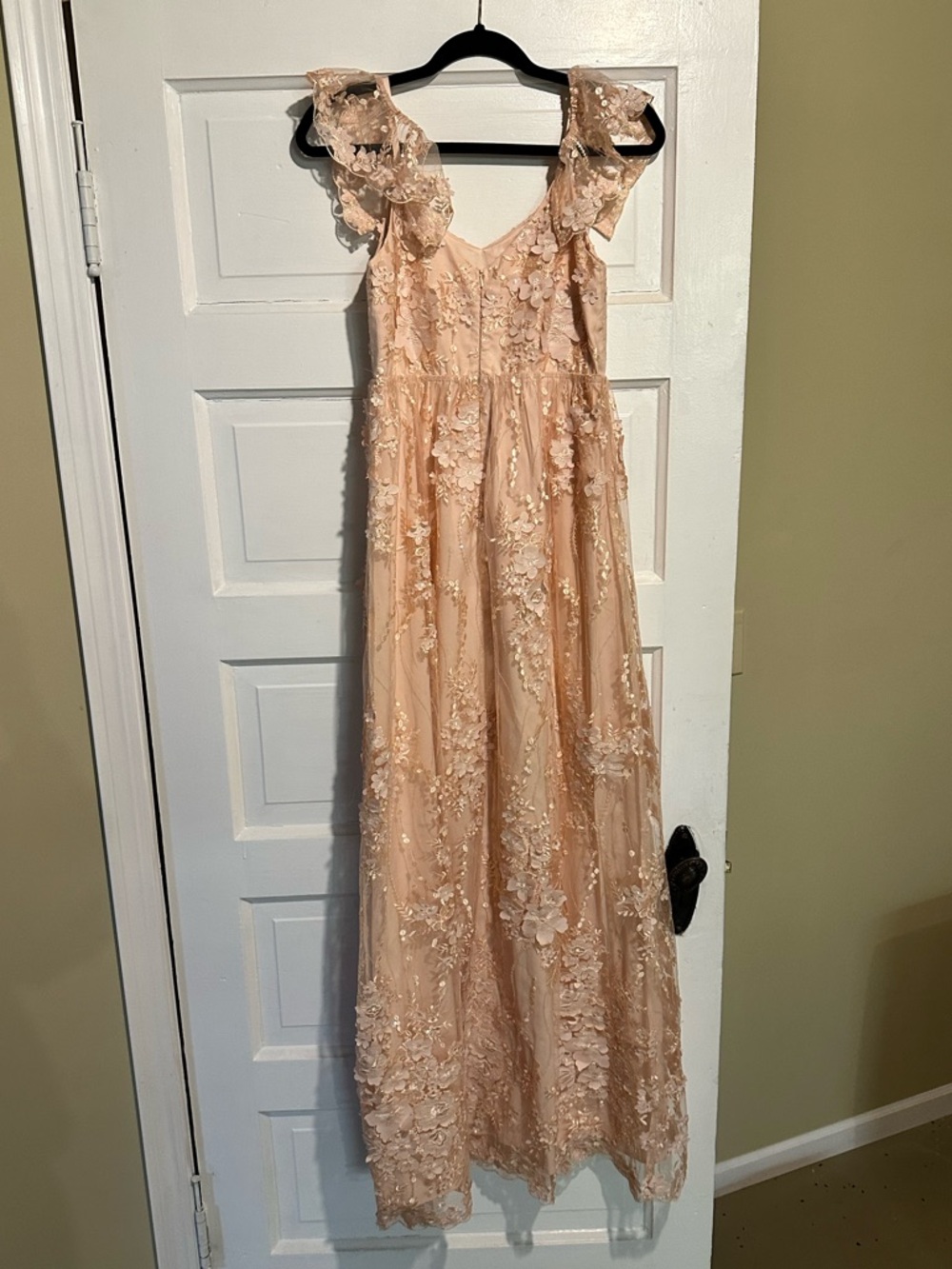 Minuet Petite Blush Pink Lace-Trim Slip Dress